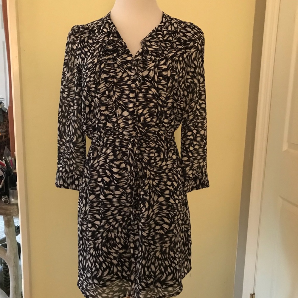 Printed dress/tunic with ruffle